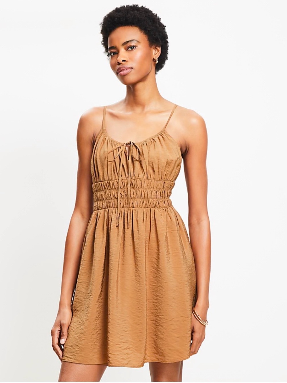 Smocked Strappy Mini Dress